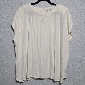 VTG Maggie Lawrence Women's Lacey Top Size 3XL Cottagecore Dainty Regency Soft